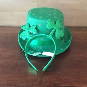 ☘️☘️☘️Green Shamrock Women's Hat & headband☘️☘️🪴